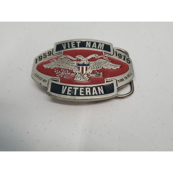 Vintage 1959-1975 VIETNAM VETERAN Belt Buckle 2278 USA - Picture 2 of 3